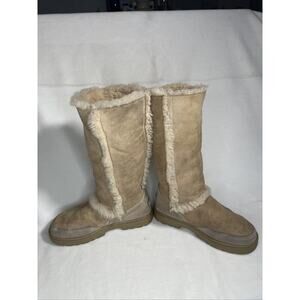 Ugg Sunburst II Tall 5235 Chestnut Suede Sherpa lining 12.5" Shaft Womens 6